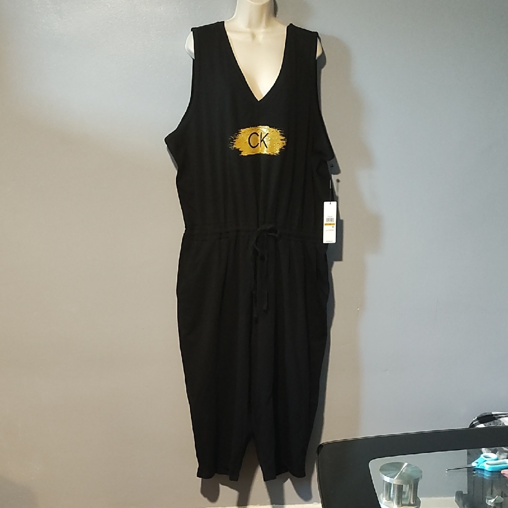 Calvin Klein Black Sleeveless jumpsuit size 3XL